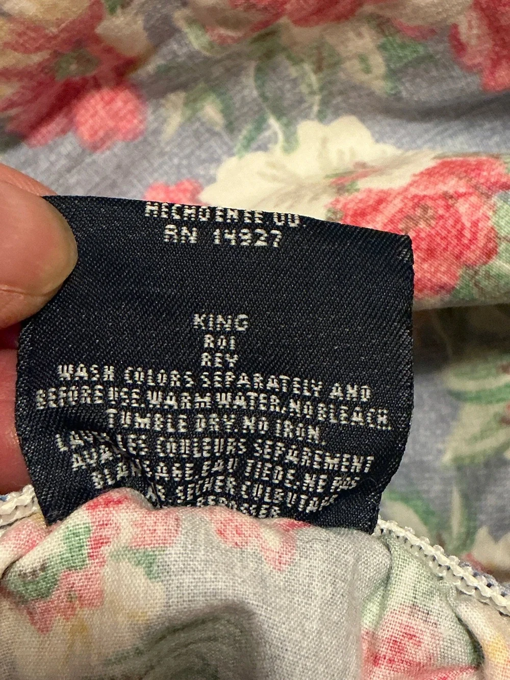 Vintage Ralph Lauren king sized fitted sheet Hope floral multi